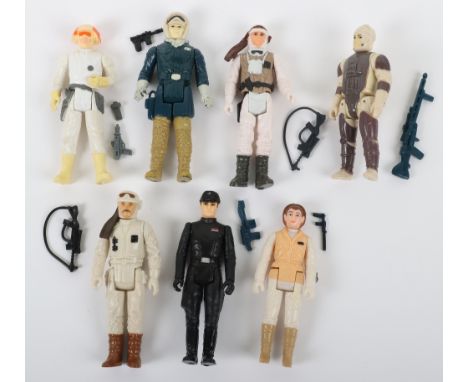 Seven The Empire Strikes Back 1st/2nd/3rd Wave Vintage Star Wars Loose Figures, including: Han Solo (Hoth Outfit) @1980 L.F.L