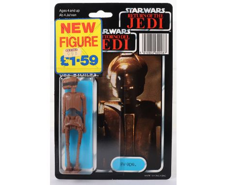 Palitoy General Mills Star Wars Tri Logo Return of The Jedi EV-9D9 Vintage Original Carded Figure, 3 ¾ inches mint, factory s