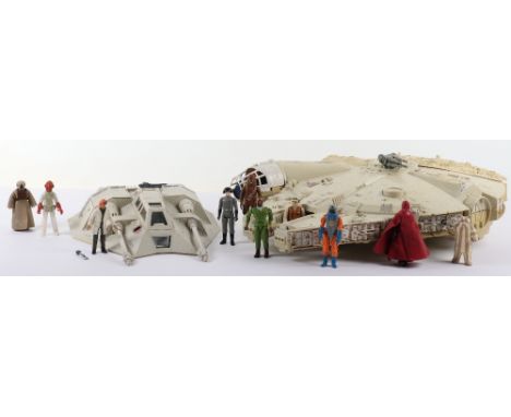 Vintage Star Wars Millennium Falcon, missing training ball/game table, radar base,  with  false floor, Rebel Armoured Snowspe