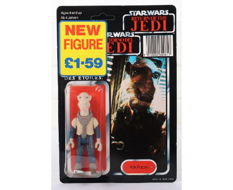 Palitoy General Mills Star Wars Tri Logo Return of The Jedi Yak-Face Vintage Original Carded Figure, 3 ¾ inches mint, factory