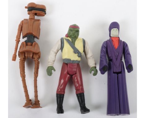 Three Star Wars Last 17 Power of The Force, 3 ¾ Loose Vintage Figures, Imperial Dignitary ©L.F.L. 1984 No Coo, Barada ©L.F.L.
