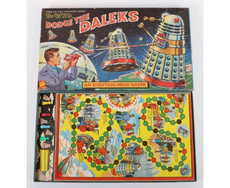 Scarce Codeg From The BBC Television Series Dr.Who… Dodge The Daleks Board Game, circa 1965,complete with four plastic playin