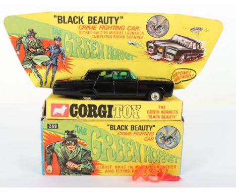 Corgi Toys 268 The Green Hornet ‘Black Beauty' Crime Fighting Car, gloss black body, spun wheel hubs, missing secret instruct