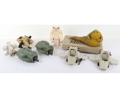 Vintage Star Wars Accessories, PDT-8 (missing one end door) Vehicle Maintenance Energizer Toy (missing parts) Hoth Wampa, Jab