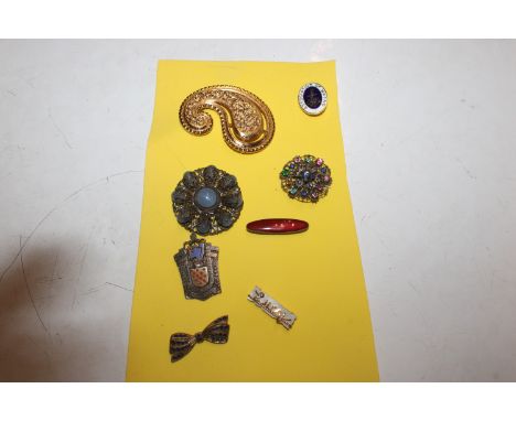 A large Monet brooch, a nursing brooch, and other vintage/antique brooches 