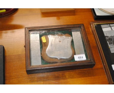 A framed RAF snooker plaque