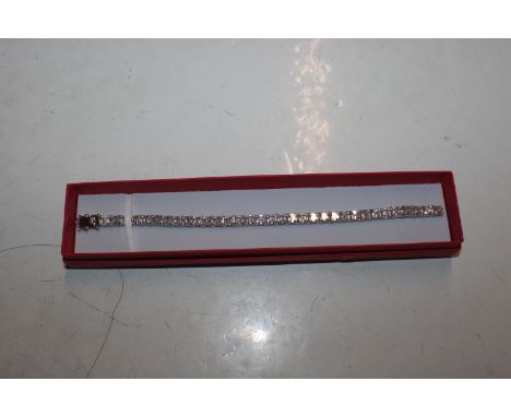 A Sterling silver and cubic zirconia tennis bracelet, 19.5gms 