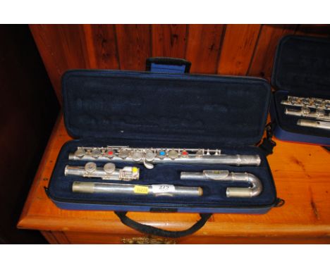 A cased J.P plated flute