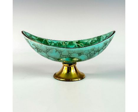 Turquoise toned with lustre finish and branch patterning. Gold toned rim around piece.Made In Portugal on bottom of piece. Th