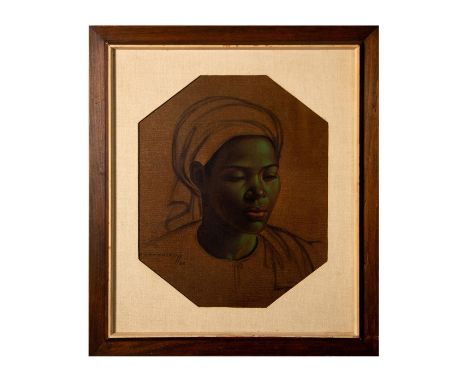 Beautiful realistic portrait of the "Basuto Girl" made by self-taught artist Vladimir Trechikoff who moved to South Africa in