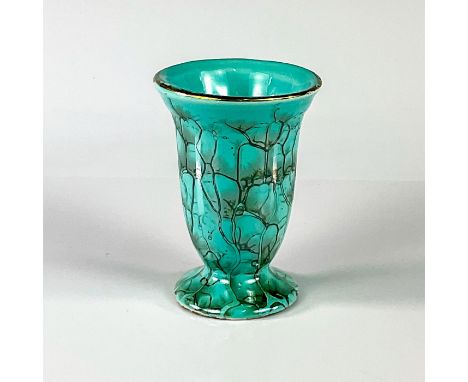 Turquoise toned with lustre finish &amp; branch patterning. Brass around rim.Made In Holland on bottom of piece. This item ha