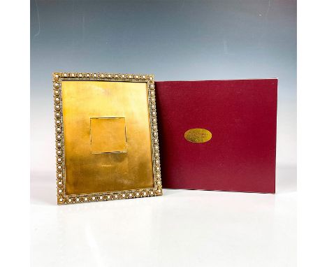 A stunning museum gold plated frame adorned with pearls and crystals. Edgar Berebi impressed plaque on the back. Frame size: 