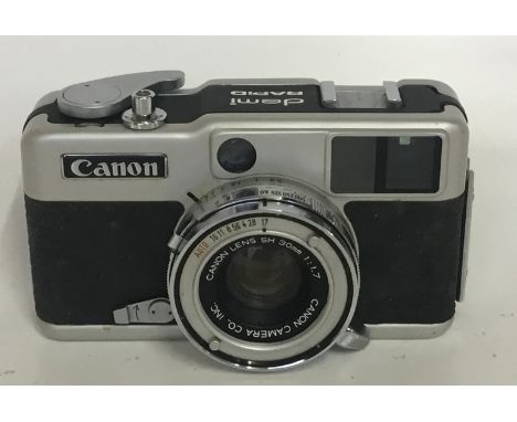 Canon Demi Rapid Camera
Serial No:206142
Lens: 30mm Canon
Age of Item: 1965 – 66
