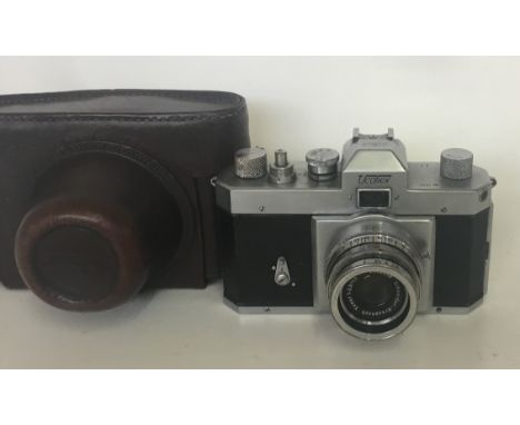 Elop Ucaflex Camera
Serial No:1791
Lens: 50mm Schneidar Xenar
Accessories: Leather Case
Age of Item: 1951
