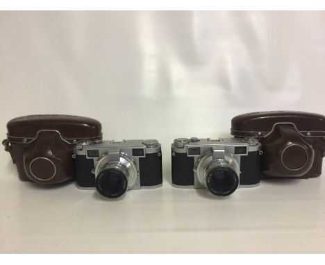 2 x Leidolf Lordomat Cameras
Serial No:92575 + 92065
Lens: 50mm Lordonar
Accessories: Leather Case
Age of Item: 1953
