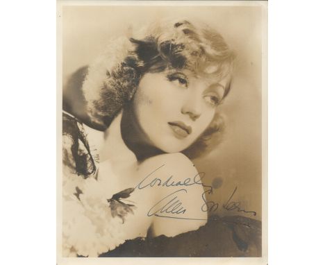 Ann Southern signed 10x8 sepia vintage photo comes with original personalised mailing envelope dated Feb 1939. Good condition