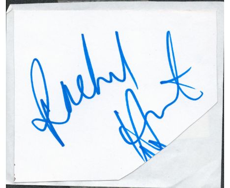 New Zealand Model Rachael Hunter Signed 3x3 White Signature Card. Signed in blue ink. Good condition. All autographs come wit