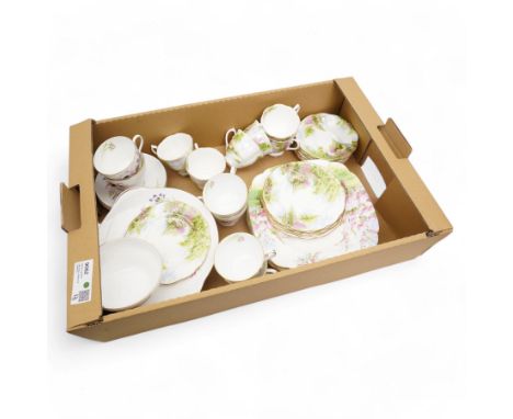 Shelley Anemone pattern tea service for six, together with Royal Albert The Old Mill pattern tea service for six  