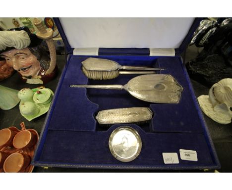 Mappin &amp; Webb Cased Silver Dressing Table Set