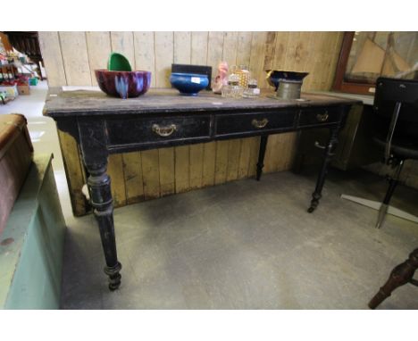 Ebonised Writing Table (af)