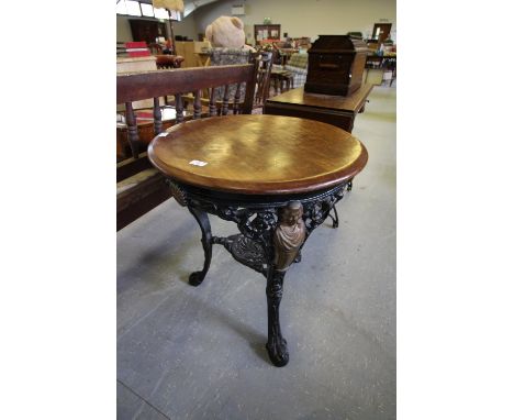 Victorian Mahogany &amp; Cast Iron Britannia bar Table