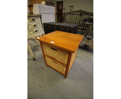 Drop Leaf Table, Table, Rattan Storage Drawers