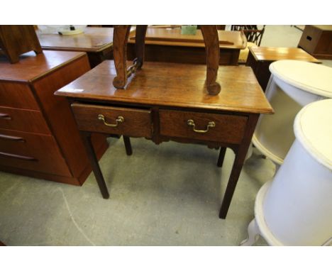 Oak 2 Drawer Side Table