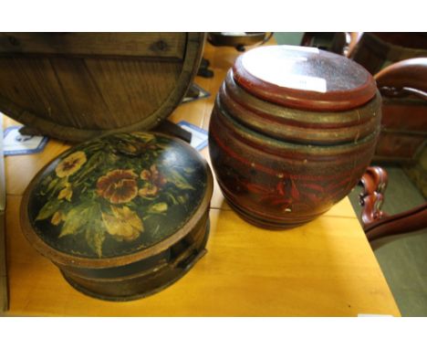 Painted Tin Spice Rack and Scandinavian Barrel Jar
