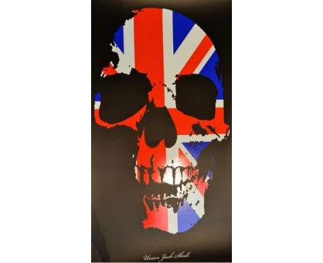 Ben Allen (b.1979) ''Union Jack Skull'' Signed and numbered 31/100, with the Ben Allen blindstamp, silkscreen, together with 