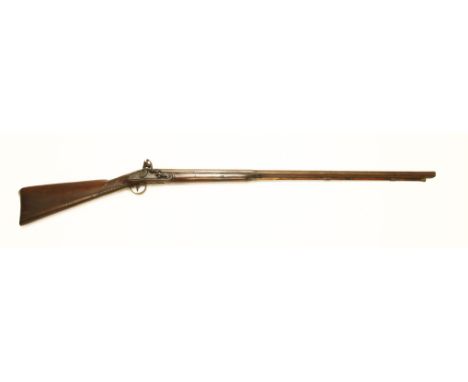 A flintlock sporting gun,early 19th century, with roller frizzen, signed 'Garlick',135cm long