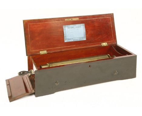 A Nicole Frères key wind musical box,serial no. 37552, playing six airs, in an inlaid case,46cm wide17cm deep13cm high