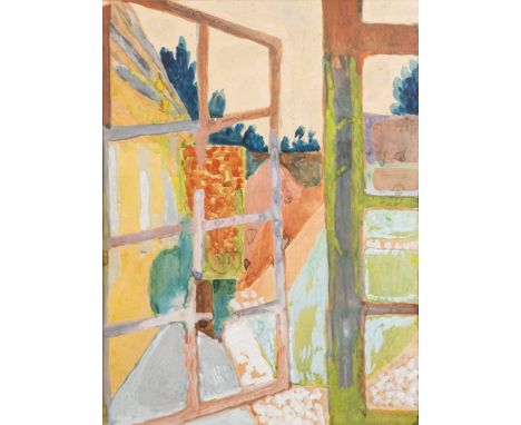 * Zdzislaw Ruszkowski [1907-1990]-View through a Window,:-watercolour and mixed media, 73 x 54cmtogether with two others View