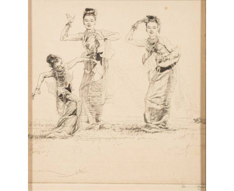 * Charles William Cain [1893-1962] - An opium den,: signed and number 65  75  in ink along the bottom margin, etching, image 