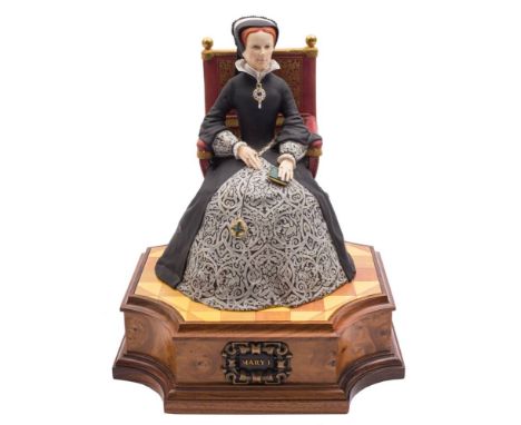 A Royal Worcester Limited Edition figure of Mary I: modelled by Ronald Van Ruyckevelt, gilt factory marks and dated 1974, num