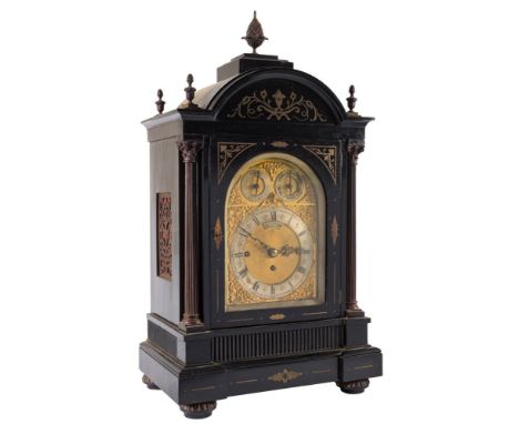 Nathan & Co, Birmingham, a substantial chiming bracket clock: the eight-day duration, triple-fusee movement chiming the quart