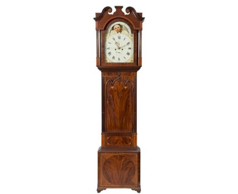 Thomas Leadbeater, Sandbach a mahogany moonphase longcase clock: the eight-day duration movement striking the hours on a bell