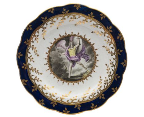 A Chamberlains Worcester plate: the painting attributed to Humphrey Chamberlain Jnr. [1791-1824] with a central medallion 'Sa