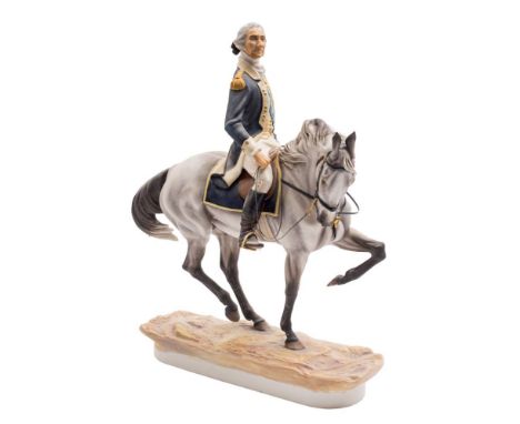 A Royal Worcester Limited Edition equestrian figure of George Washington: modelled by Bernard Winskill, numbered 87/750, 42cm