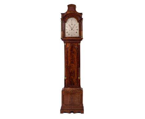 Thomas Oldmeadow, Lynn, a mahogany longcase: the eight-day duration movement striking the hours on a bell, the twelve-inch br