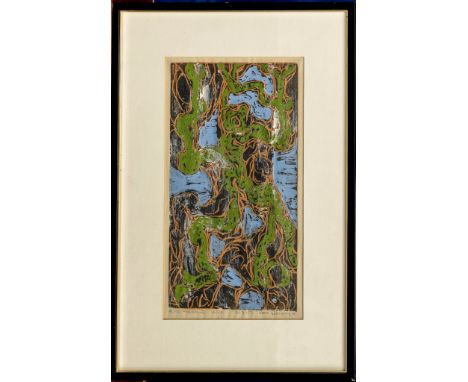 William Ross Abrams (American, 1920-2007), Olive Trunk 11 woodcut, signed, numbered 14/50, dated 1969-17 and signed "Ross Abr