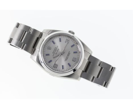 A gents stainless steel Rolex Oyster Perpetual Air King automatic wrist watch 2012, ref. 114200, no. V309062, the signed 27mm