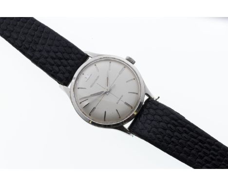 A Jaeger LeCoultre Automatic stainless steel gentleman's wrist watch, 1960s, the signed 22mm. silvered crosshair dial with ba