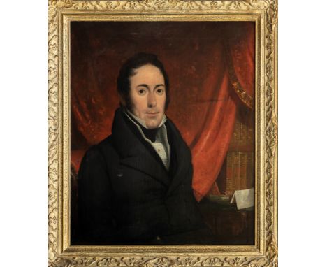 Scottish School, circa 1840, Pair of Portraits of a Gentleman & his Wife oil on canvas, inscribed and possibly dated indistin
