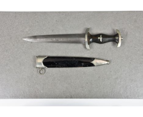Guernsey German Occupation interest - A German SS Officers dagger, the double edge steel blade stamped ROBERT KLAAS SOLINGEN,