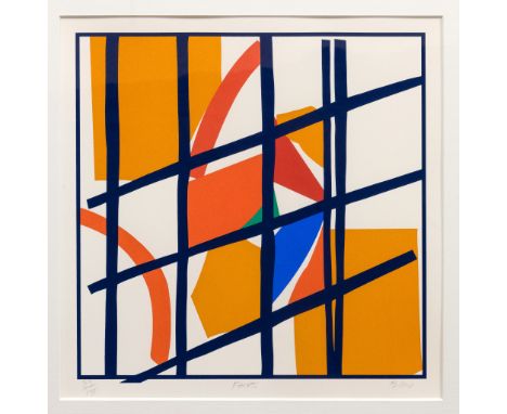Sandra Blow R.A. (British, 1925-2006), Orange & Red Facets limited edition 16 colour silkscreen on wove, 2003, signed, titled
