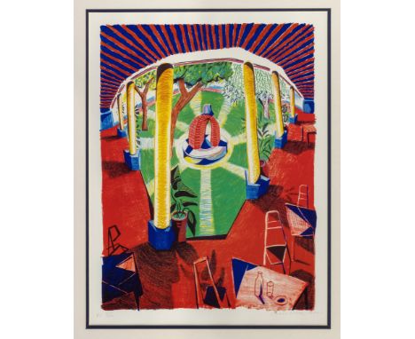 David Hockney OM, CH, RA (British, b.1937), Photographic reproduction of an artist's proof of a colour lithograph by David Ho