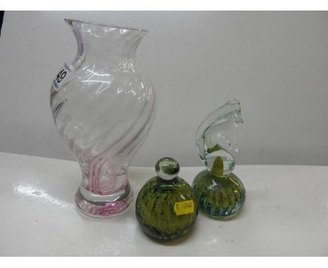 Caithness Glass Vase and Paperweights 