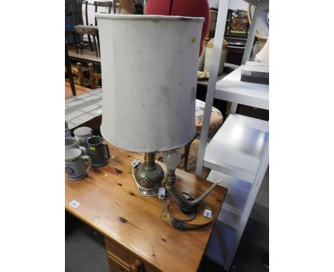 2x Lamp Bases - One Brass and One Antler 