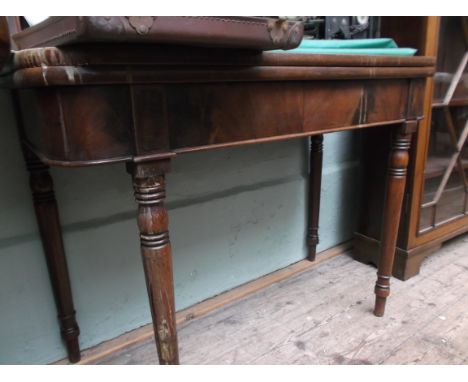 Rectangular topped mahogany fold over tea table with single gate (41" x 38" when fully extended)