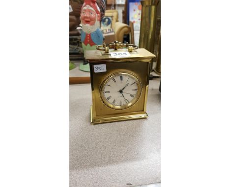 HEAVY BRASS MANTLE CLOCK